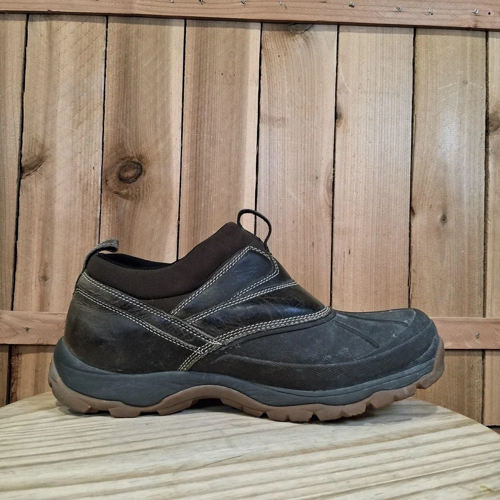 L.L. Bean Storm Chaser 5 Shoes Mens 12 Brown Leather Duck Vibram Comfort Outdoor